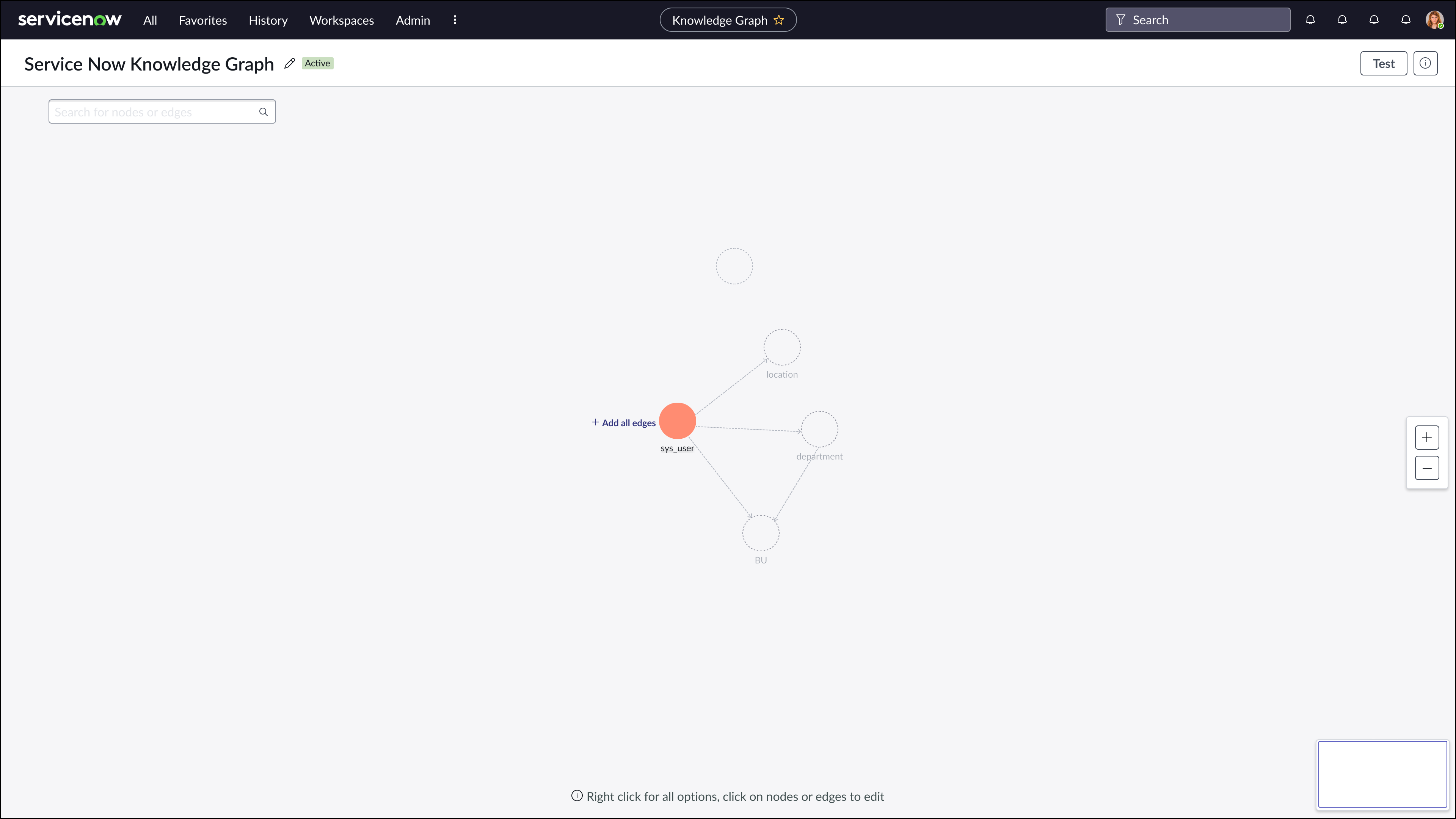 Interface for an administrator to define a relationship between enterprise entities.